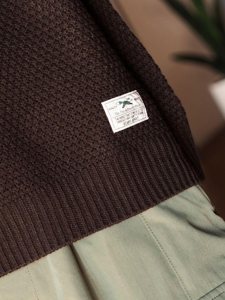 [BEAM'S HEART] L/S Knit [EXCLUSIVE] PENNEY'S FOX One-Point Knit Polo Men's D.BROWN Size S