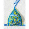 Vibrant Tropical Print Triangle Bikini with Side Tie Bottoms