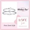 2er Paar Armbänder für Damen Herren, Edelstahl Herzförmiges Charm-Armband für Liebhaber, Jubiläum Valentinstag Geschenk