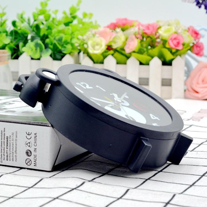 Clock Creative Cartoon Black Bear Bell Three-dimensional Digital Alarm Clock Student Household Products Company Gifts