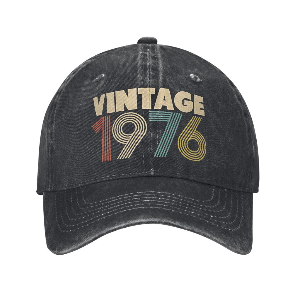 Mężczyźni Kobiety Urodzeni w 1976 roku vintage wiek 50 lat zabawny 50. urodziny Czapka Akcesoria Czapka z daszkiem Vintage Snapback Hat