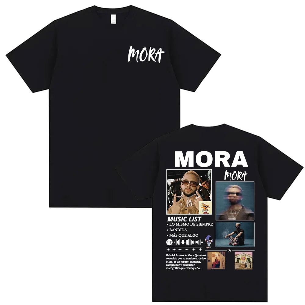 Rapper Mora Lo Mismo Dela Otra Vez Tour 2025 Merch Tshirts Men Women Fashion Hip Hop Vintage Unisex Short Sleeve Tshirt Tops