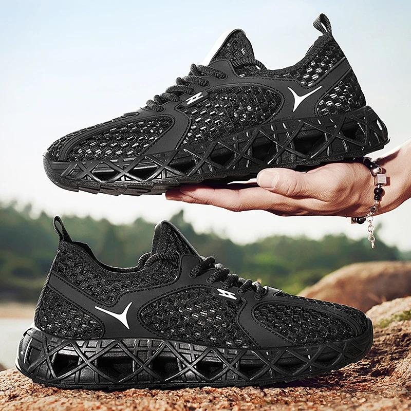 Fast-drying, Large-sized Men's Shoes for Canyoning and Wading, Large Mesh Shoes, Perforated Breathable Flying Woven Shoes
