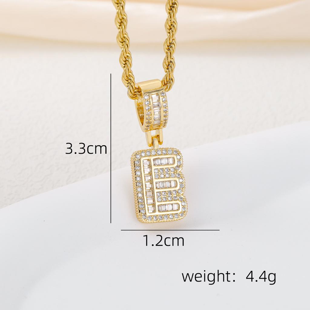 2025 New Initial Letter Necklace Women Men Cubic Zirconia Initial Pendant Necklace Rope Chain English A-Z Letter  Gift
