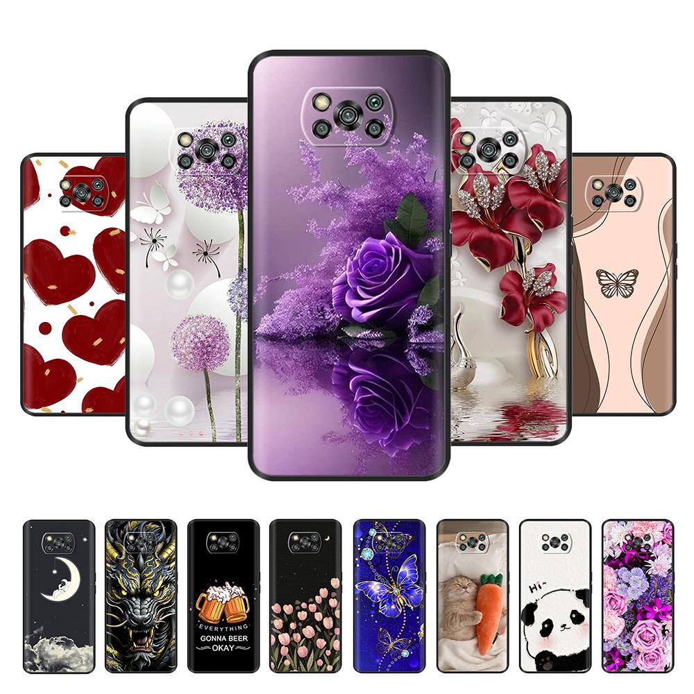 Etui na Poco X3 Pro Motyl Serce Miękkie Płynne Silikonowe Pełna Ochrona Etui dla Xiaomi Poco X3 NFC Pokrowiec Dla Poco X3 PocoX3