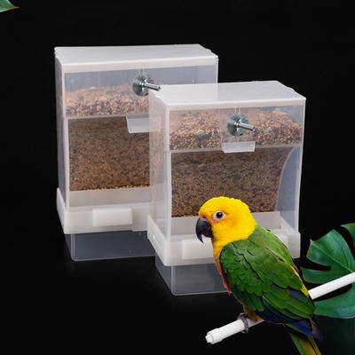 1 Set Vogelfutterspender Abnehmbar Transparent Kunststoff Papagei Hängend Automatisch Futterspender Gartenbedarf