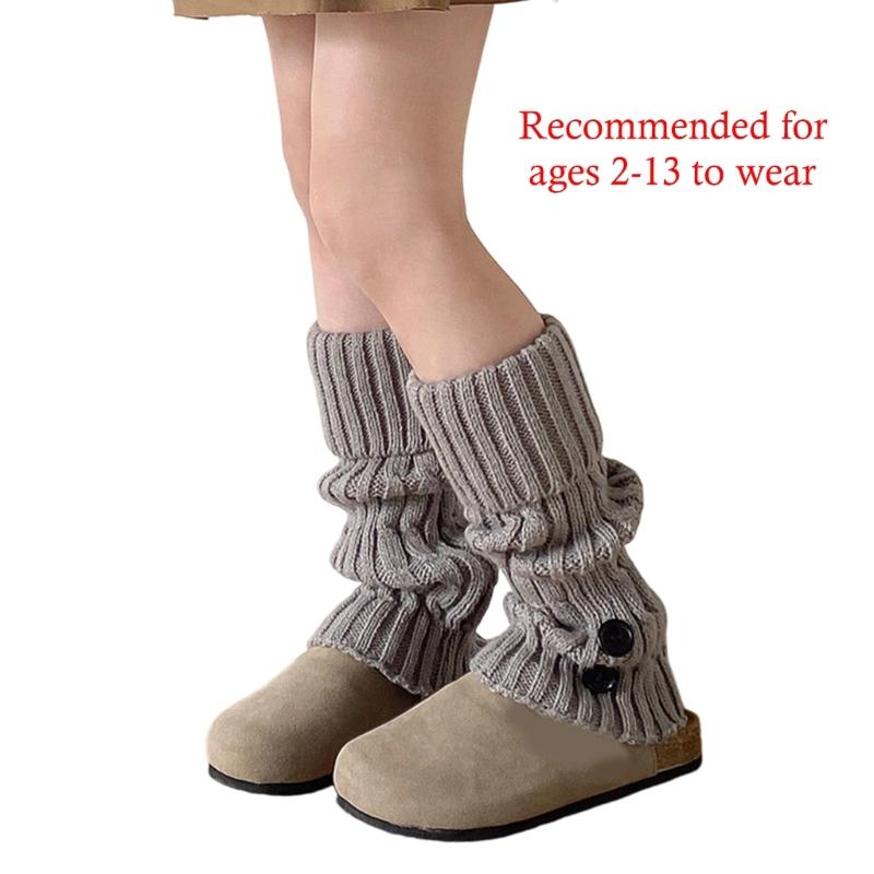 Autumn Winter Socks Leg Warmer Stockings Socks for Girls 2-13 Years Knitted Leg Cover Crochet Long Stockings Socks