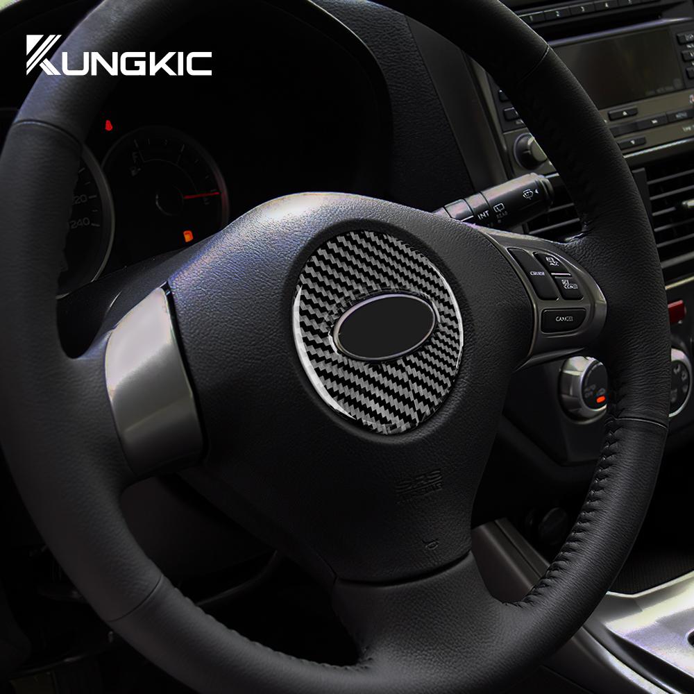 Real Carbon Fiber Sticker For Subaru Impreza 2009 2010 2011 Car Steering Wheel Stickers Strip Interior Trim Auto Accessories