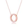 Rose Gold Circle of Sparkling Pendant Necklace 925 Sterling Silver Necklaces for Women Fashion Jewelry Collier Femme