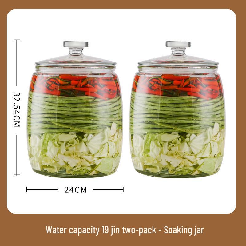 Glass Food-Grade Kimchi Jar for Pickling, Sauerkraut, and Vegetables - Wide-Mouth, Thickened Glass, Sealed for Home Use