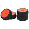 4 PCS RC Tires Anti Skid Wear Resistant Remote Control Car Rubber Wheel Tires Set for 1 10 RC Sports Car Red