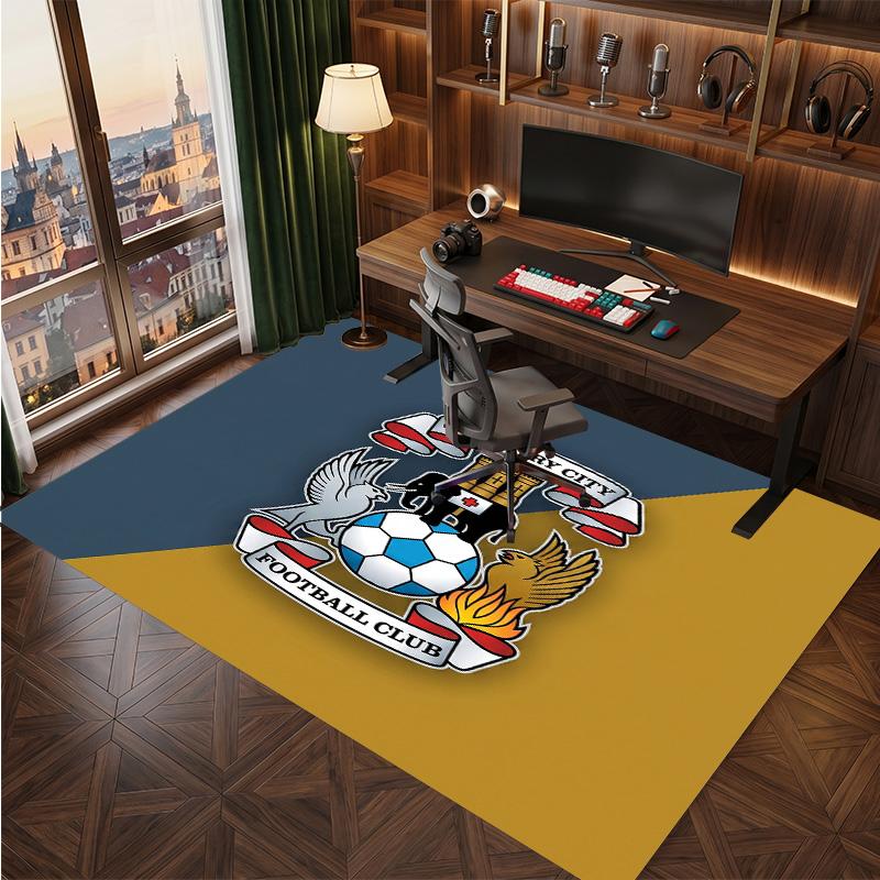 Tappeto in Velluto di Cristallo con Stampa del Coventry City Football, Comodo Assorbente d'Acqua Antiscivolo Tappeto per Pavimenti Interni
