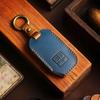 Leather Key Fob Case for Kia Carnival 7 Buttons with Leather Strap, Anti Scratch Protective Shell