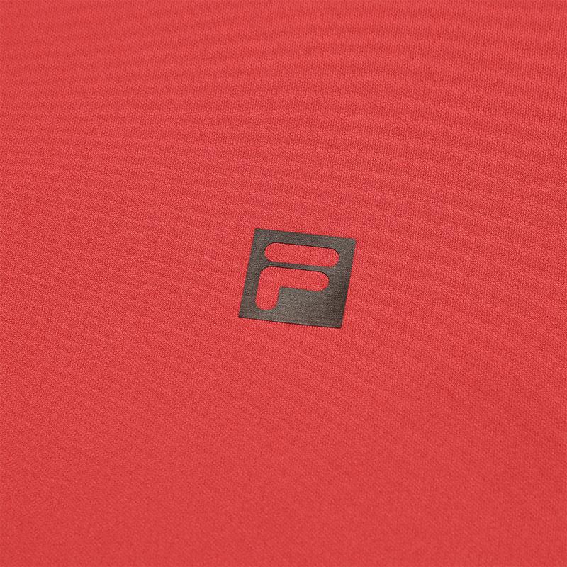 FILA Ski Series Fashionable Casual Sports Comfortable Fleece Warm Knitted Long Sleeve T-Shirt Men Tops Fluorescent-Red A11M546204FRD