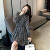 2026 French Retro Hepburn Long Sleeve Floral Dress - Spring & Autumn Waist-Cinching Slim Fit