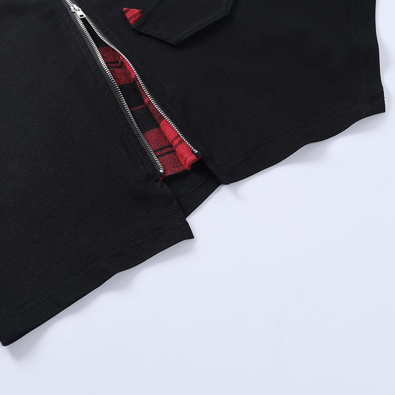 Women Gothic Punk Black Skirt Harajuku High Waist Zipper Mini Skirts Streetwear