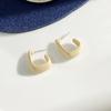 Classic C Shape Statement Drop Earrings for Women Party Trendy Jewelry Elegant Beige Brown Open Square Dangle Earrings Gift