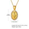 Zirconia Oval Virgin Mary Necklace for Women, Miraculous Medal Virgen De Pendant Catholic Gift