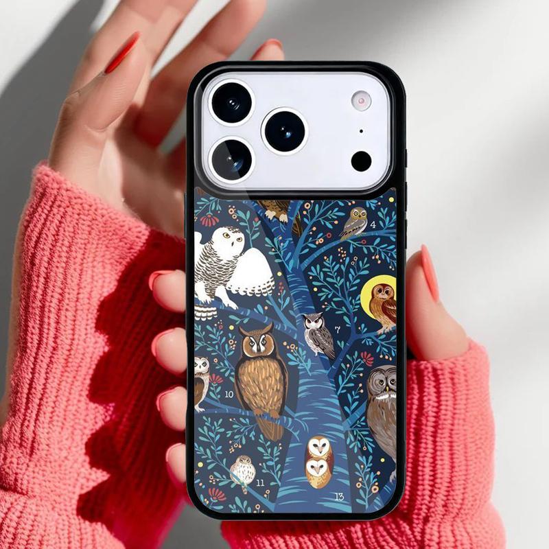 Cute Owl Cartoon Phone Case for iPhone 17 16 15 14 13 Pro Max Back Cover for 12 11 Pro Coque