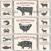 Vintage Metal Poster Wall Art, Butcher Guide Tin Sign, Heavy Bar Decor, Rustic Farmhouse Gift for Man