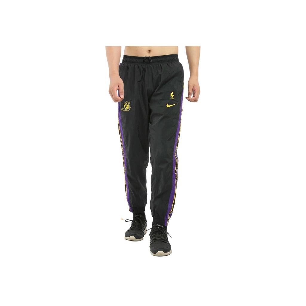 Nike Los Angeles Lakers Vintage Logo Nášivka Ležérní Pletené Sportovní Kalhoty se Šňůrkou Pánské spodní díly Černá CJ7155-010