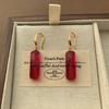 Rote Kristall Strass Fransenohrringe Ohrringe Elegant Leichter Luxus Exquisit Festliche Atmosphäre Überohrringe