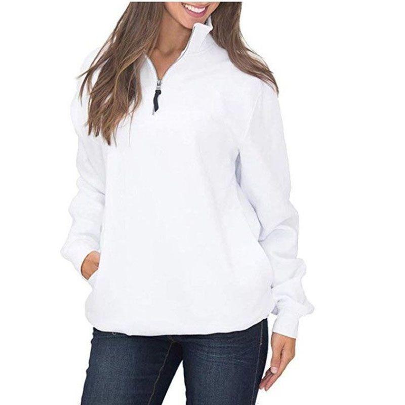 Premium Quality Womens Casual Zip Jumper Pullover Hoodies Top For Effortless Style