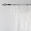 Shabby Chic Double Layer Sheer Ruffled Priscilla Rod Pocket Window Curtain Panel with Tiebacks White 100" W X 84" L