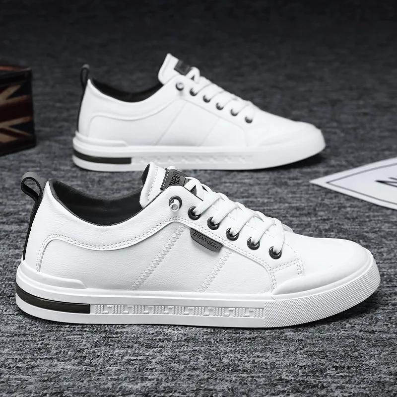

New Men Shoes Breathable and High-end Feel Versatile High-quality Casual Leather Shoes Sports PU Casual Shoes Fashion Sneakers 39