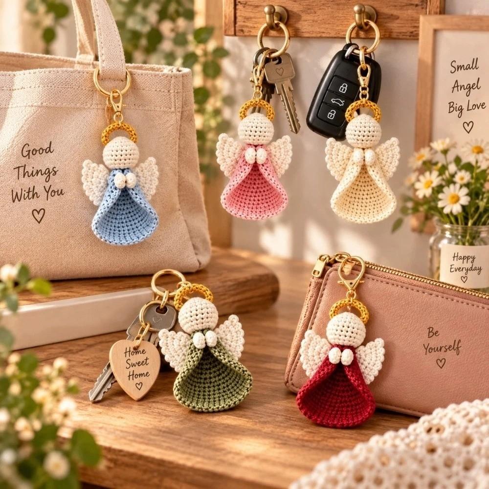 Cute Angel Doll Craft Making Kit Wings Girl Knitted Angel Pendant Crochet Angel DIY Kit Xmas Gift