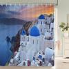 Country Garden Natural Flowers Scenery 3D Print Polyester Fabric Waterproof Shower Curtains Bathroom Curtain 180*200 with Hooks