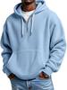 2025 Men's Solid Color Thick Hooded Sweatshirt with Balloon Sleeves - Autumn/Winter 3D Zipper Hoodie