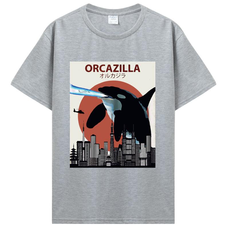 Hot Sale Fashion Cotton Tshirt Orcazilla Funny Killer Whale Tshirt Orca Lovers Gift Men Oneck Funny Tee Shirt