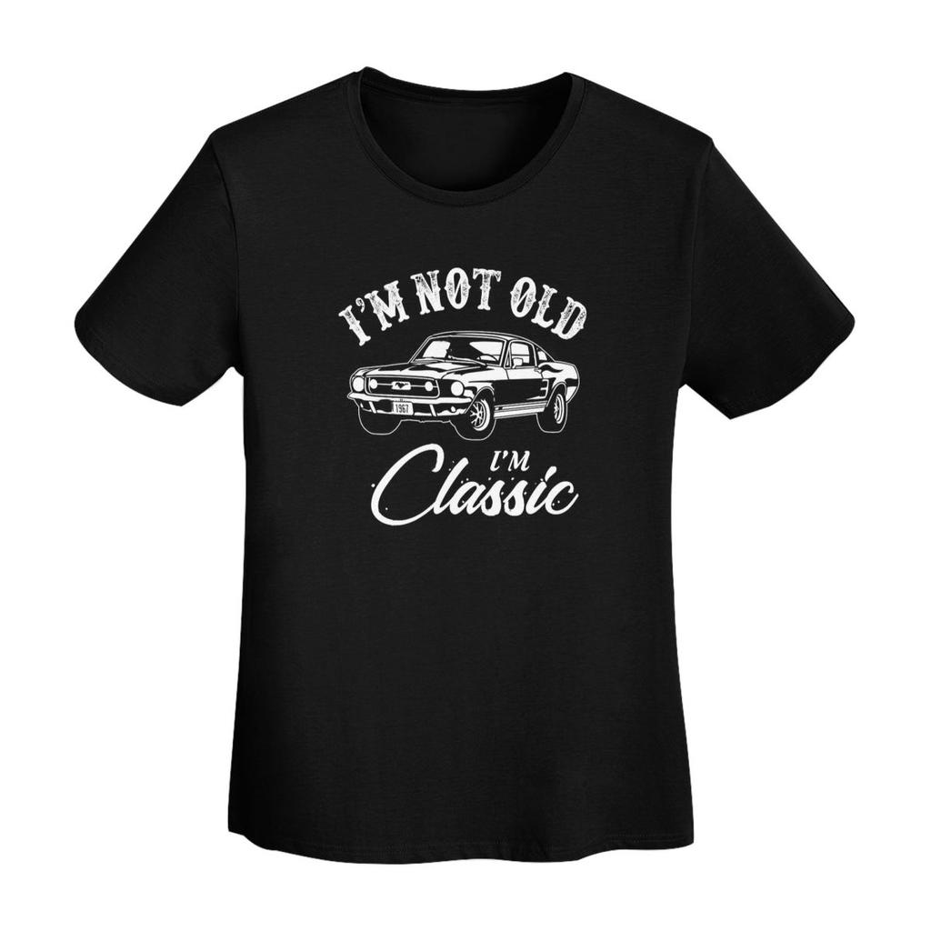 Classic Car Mustang TShirt Women Short Sleeve T Shirts ONeck Streetwear Cotton Summer Tees Streetwear