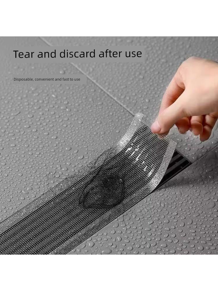 Striscia Filtro Scarico Rettangolare, Monouso, Anti-Insetti, per Bagno e WC, Blocca Capelli, Adesivo per Scarico Confezionato in Rotolo