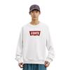 Levis Denim Wanderer Series FW24 Logo Print Ribbed Crew Neck Loose Fit Long Sleeve Sweatshirt Men Sweatshirt White 0018N-0000
