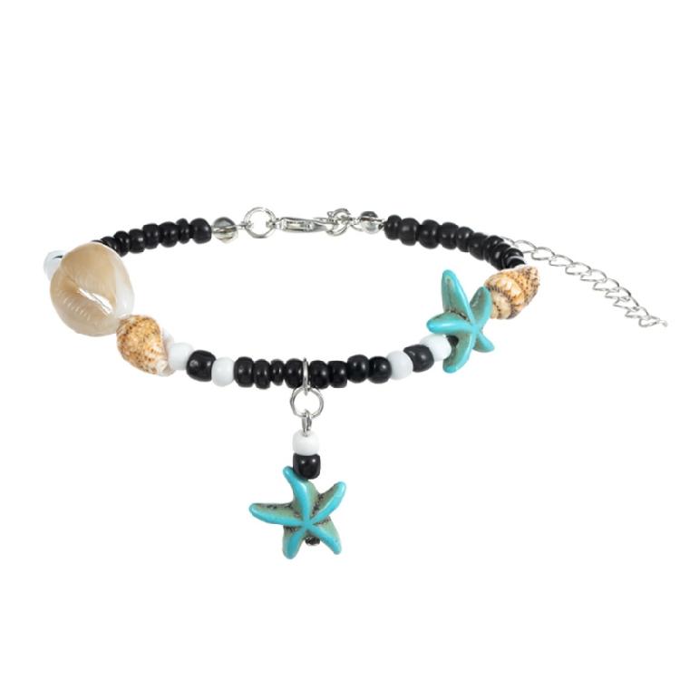 Beach Jewelry Adjustable Shell Anklet With Braided Rope And Colorful Beads Bohemian Jewelry Foot Accessories
