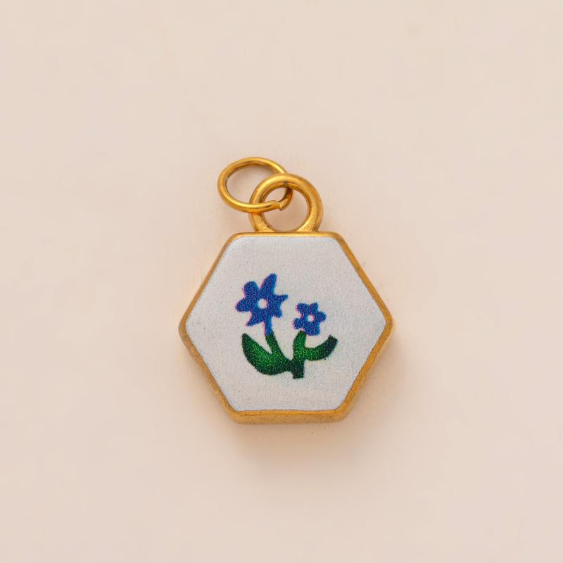 Fashion Oval Painted Oil Drop Pendant Cute Flower House Printing Charm For Jewelry Making Necklace Earring Hanging Accessories