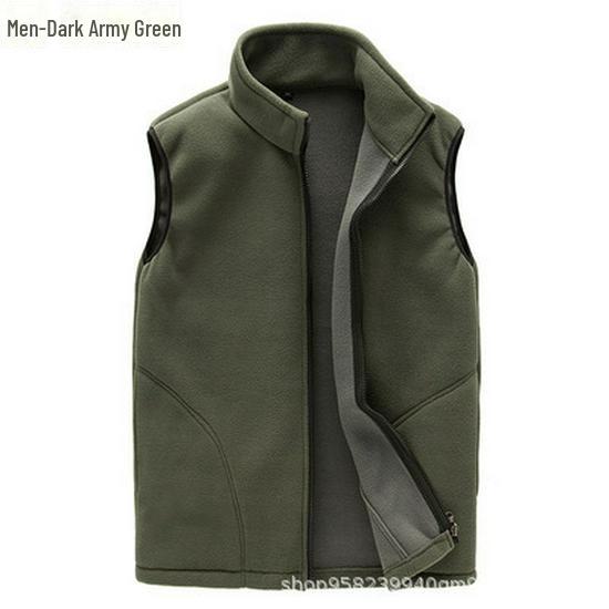 Vestă polară unisex: Gros, cald, de culoare solidă, perfect pentru activitățile în aer liber de toamnă/iarnă