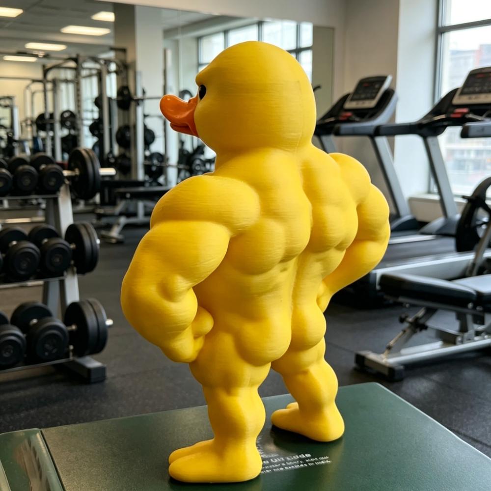 Figura de Patito Amarillo Musculoso Estatua de Pato Buff Divertida Decoración de Pato Fuerte y Musculoso para Escritorio Decoración de Oficina en Casa Regalo Novedoso de Broma