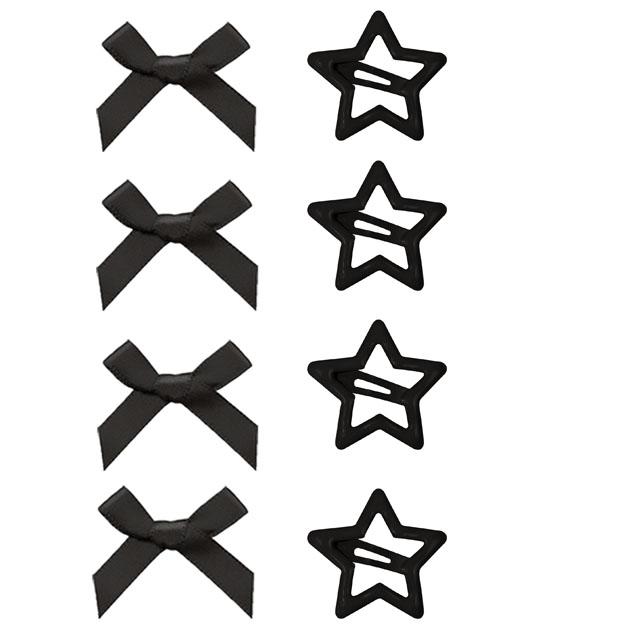 8pc European and American Mini Bow Star Hair Clips Hairpin Headband Party Wedding Hair Accessories Ornament for Women Girls