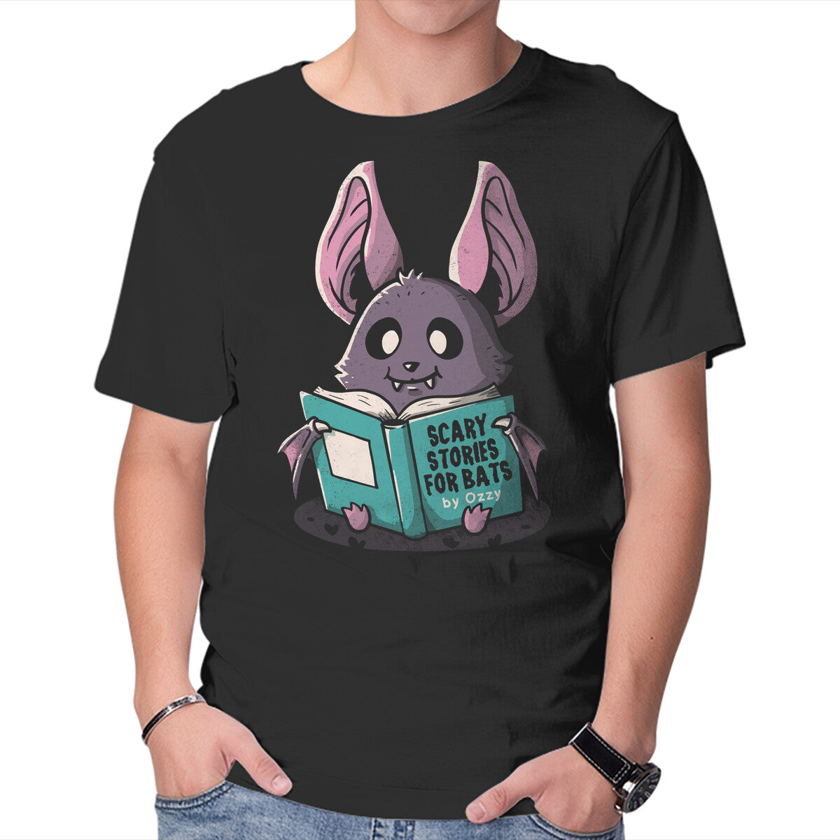 Unisex Crew Neck T-Shirt Scary Stories For Bats Graphic Short Sleeve Casual Tee XXL