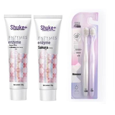 Saky Enzyme Whitening Toothpaste with Cherry Blossom & Toothbrush Set