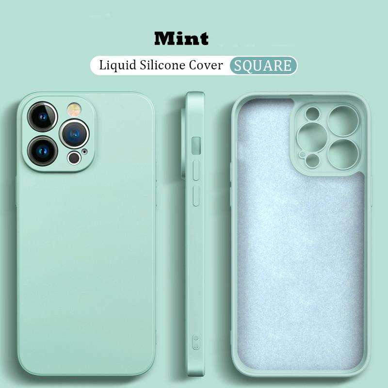 Original Flüssigsilikon Stoßfest Hülle für Xiaomi Mi 14 13 13T 12 12T 11T 10T 10 11 Lite Pro Square Fluff Bumper Soft Cover