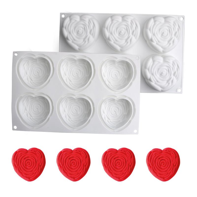 Rose Shape Silicone Cake Mold Mousse Pastry Valentine'S Day Party Dessert Decor