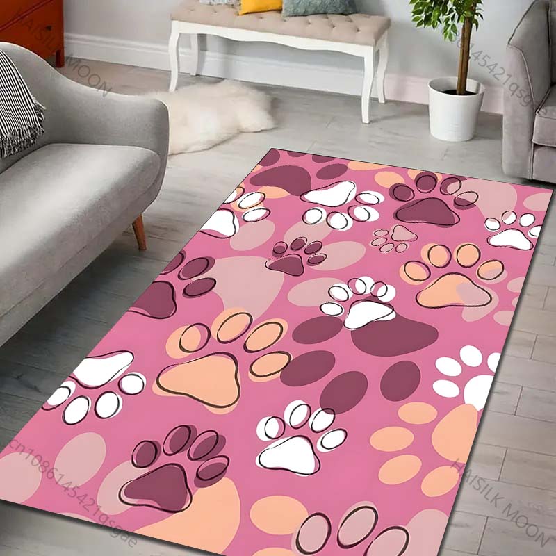Uroczy Dywan ze Śladami Łap Psa do Salonu Sypialni Sofa Kreatywna Wycieraczka Dekoracja Domu Dywan Obszarowy Wytrzymała Mata Antypoślizgowa Luksusowe Prezenty