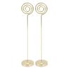 2Pcs Table Number Holder 200mm Round Metal Steady Semicircle Convex Design Electroplating Technology Photo HolderGold