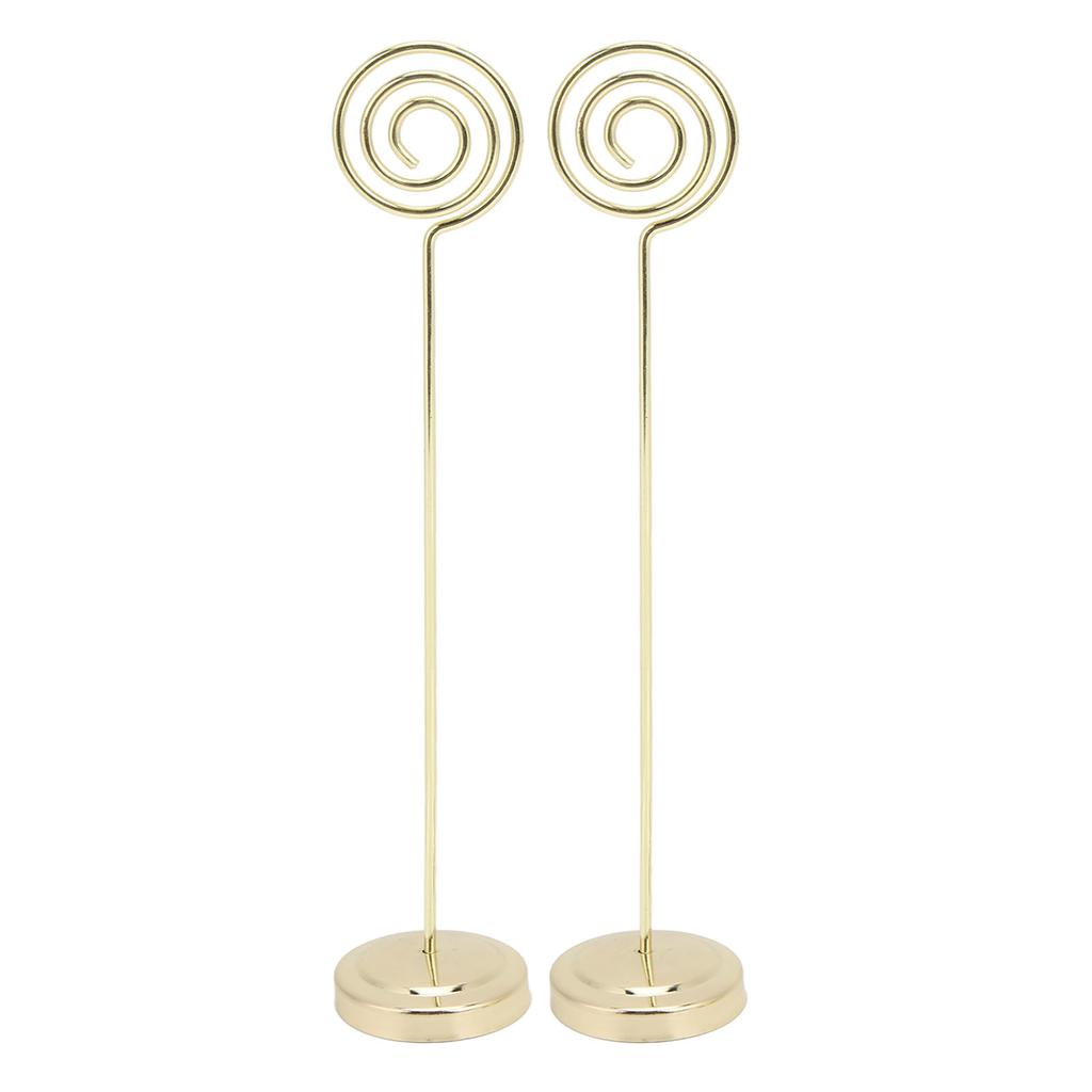 2Pcs Table Number Holder 200mm Round Metal Steady Semicircle Convex Design Electroplating Technology Photo HolderGold