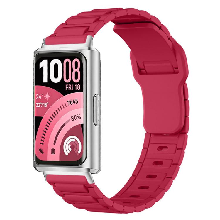 I‑Shape Texture Reverse‑Buckle Silicone Watch Band for Huawei Band 11 / Band 11 Pro, Replacement Wrist Strap, Strap Only