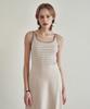 LOEIL Striped Ribbed Sleeveless - Beige